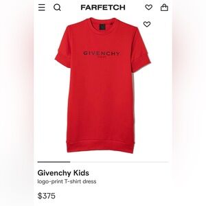 Givenchy Kids Red Logo Short-Sleeve Tee Dress